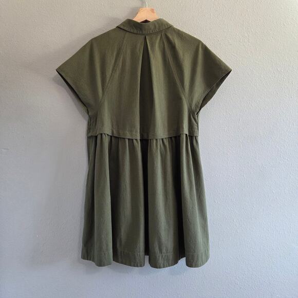 Free People Ronnie Cotton Poplin Mini Shirtdress, Oversize Fit, Green - Picture 5 of 12